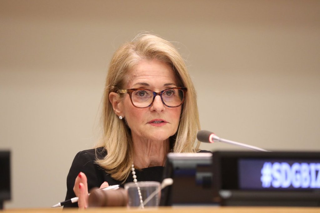 Dr. Madelyn Antoncic, CEO of the Global Algorithmic Institute, speaking at the UN General Assembly SDG Business Forum. She shared the stage with the Deputy Secretary-General of the UN, Amina J. Mohammed, the Under Secretary-General for Economic and Social Affairs of the UN, the ED and CEO of the UN Global Compact, the Secretary-General of the International Chamber of Commerce and the Minister of Foreign Affairs from Bahamas as well as the President of EBRD, CFO of Enel and the CEO of Green Delta Insurance.