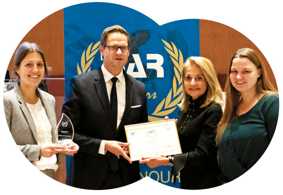 Dr. Madelyn Antoncic, CEO, Sustainability Accounting Standards Board, presenting the ISAR Honour Award in Geneva, Switzerland. (October 30, 2019)
